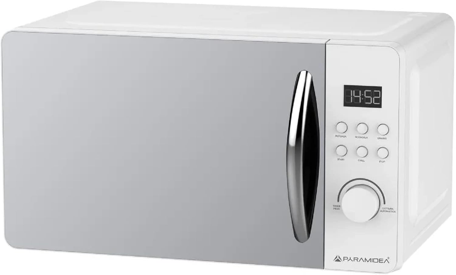 Four à Micro-ondes Numérique PYRAMIDEA FOM202W – 20 L – Micro-ondes & Gril – Porte Miroir